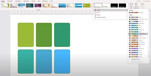 how to use color palettes in powerpoint designs?