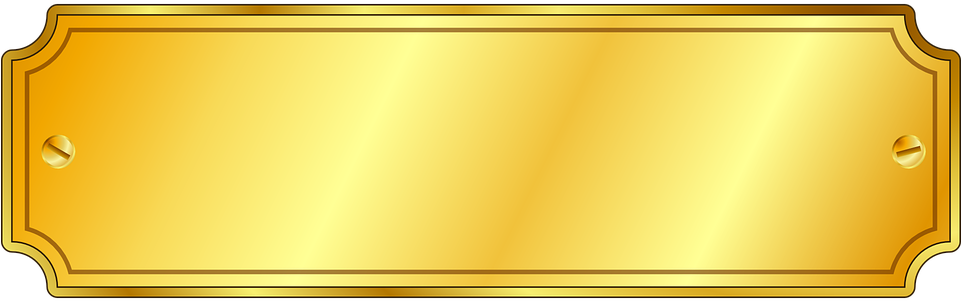 golden, license, name plate PNG images for editing