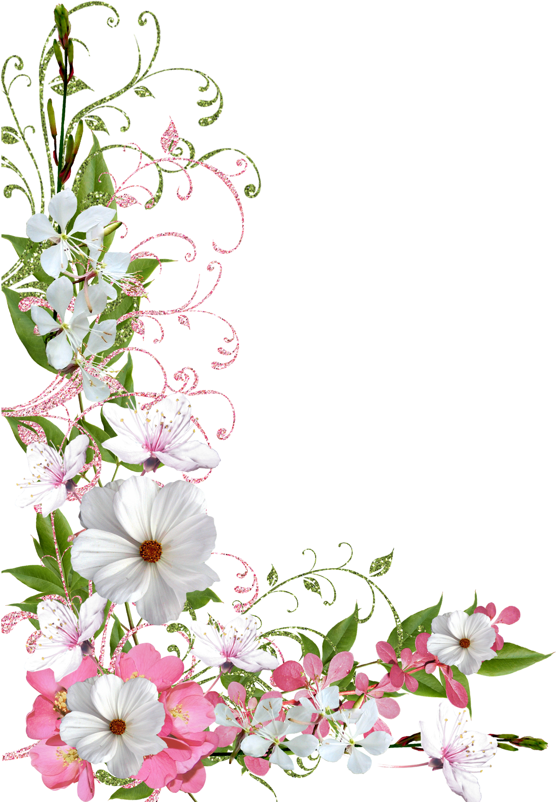 floral, border, plants free png vector