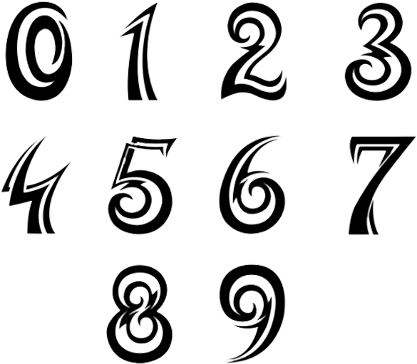 number, numbers, tattoo Png images for design