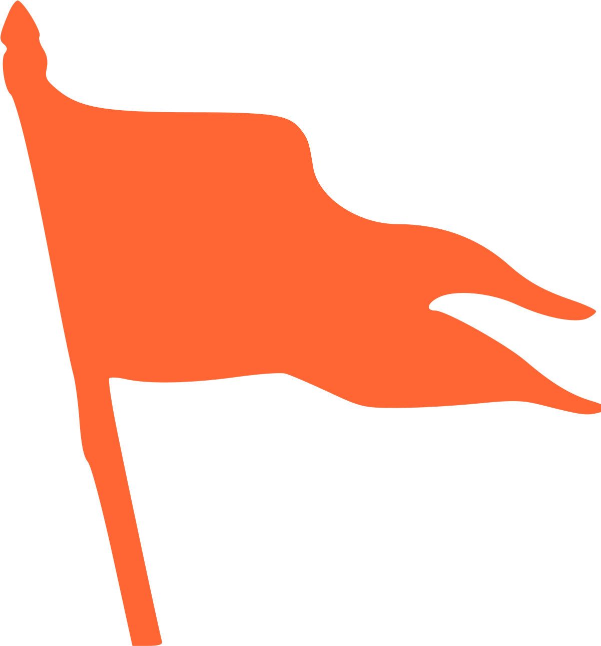 illustration, american flag, orange cone Free Unlimited PNG download
