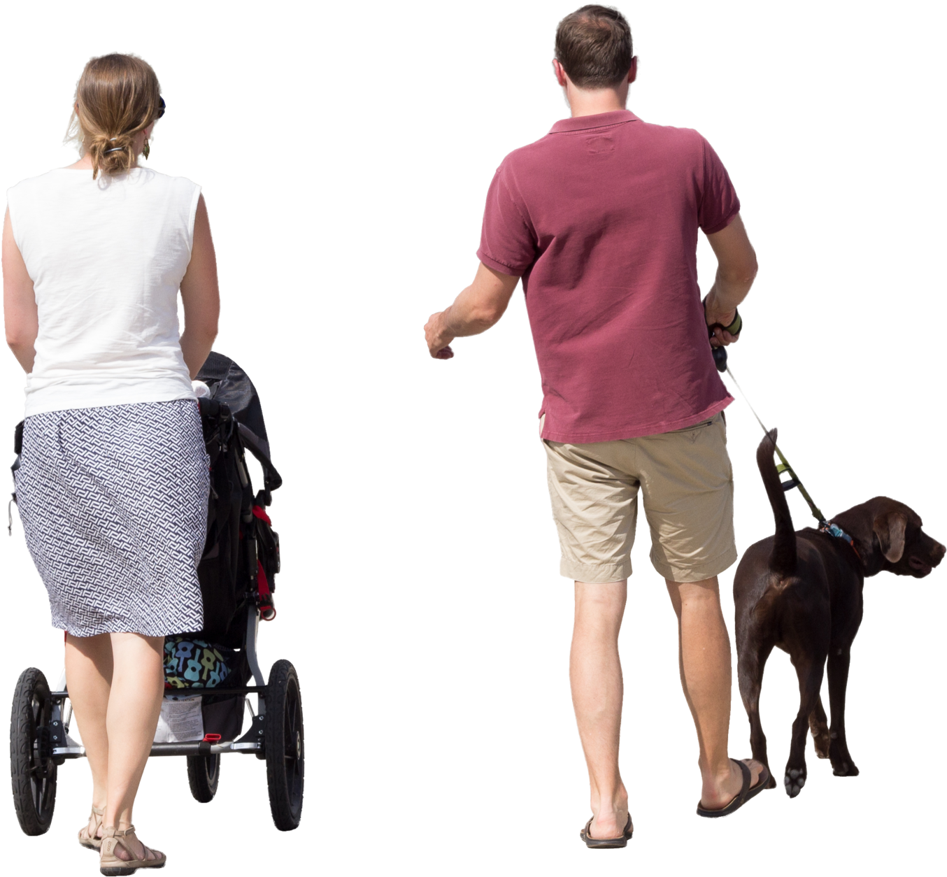 people, dogs, walk PNG images for editing