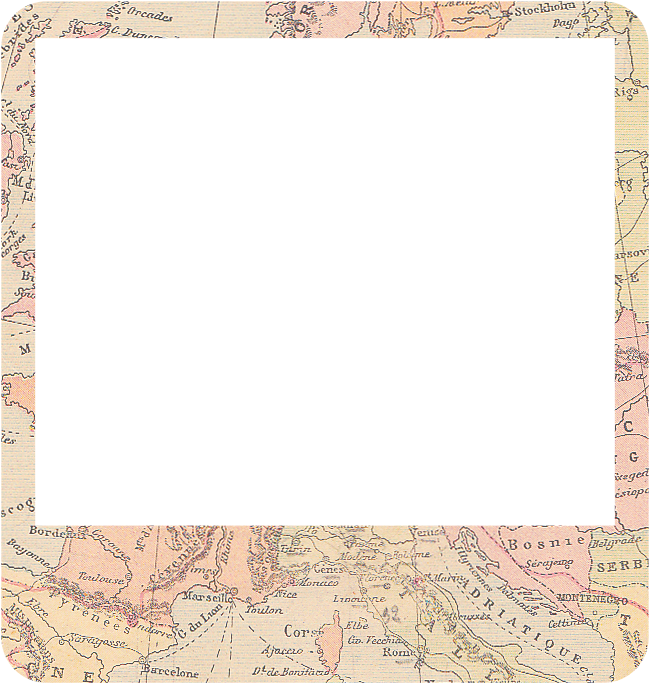 retro, borders, world map PNG images for editing